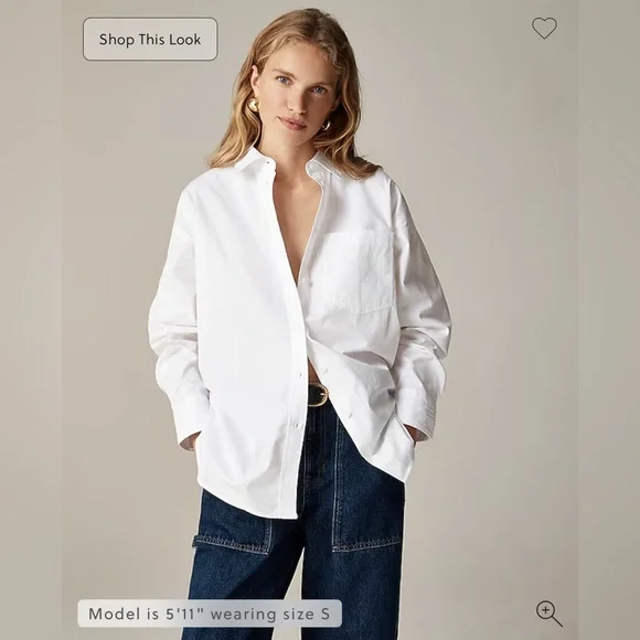 JCREW Women’s Étienne oversized shirt in lightweight oxford - Picture 1 of 3
